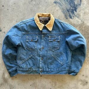 Vintage 60s Dee Cee Denim Blanket Lined Jacket Size 46